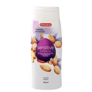 Full ingredients list Kruidvat Sensitive Almond Oil Bodylotion.